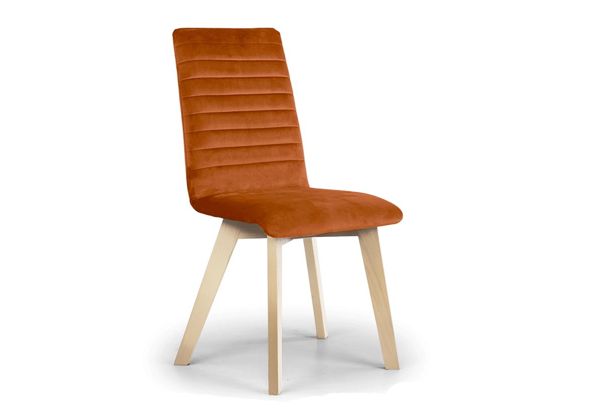 Krzesło tapicerowane Modern 2 na drewnianych nogach - rudy Salvador 14 / nogi buk rude krzesło na drewnianych nogach