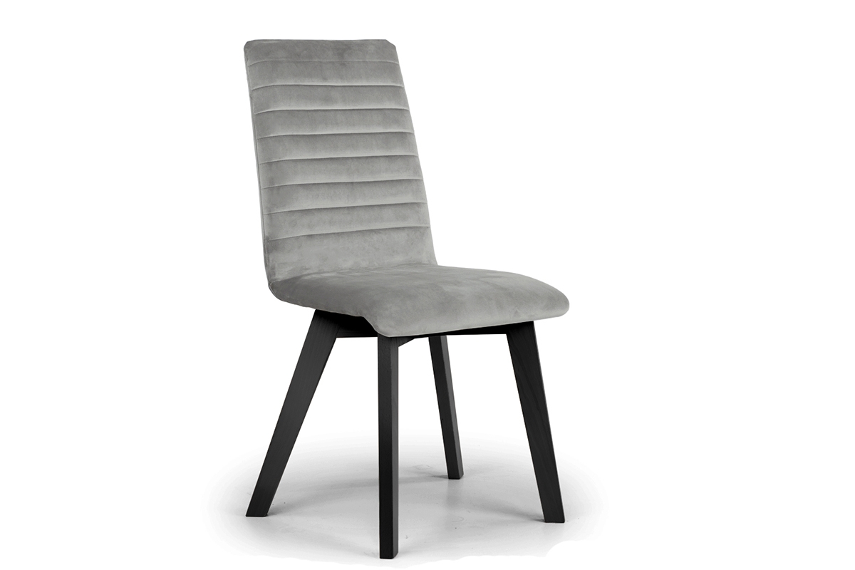 Krzesło tapicerowane Modern 2 na drewnianych nogach - szary Salvador 17 / czarne nogi szare krzesło z czarnymi nogami