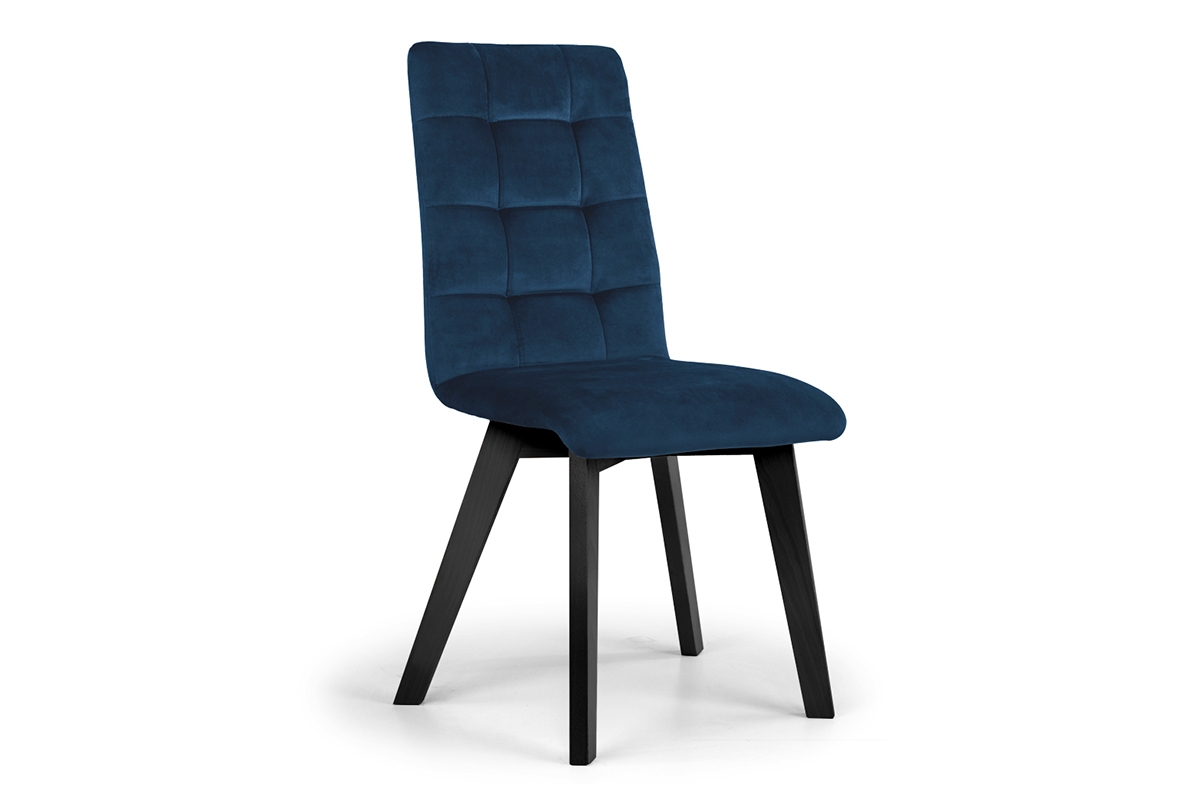 Krzesło tapicerowane Modern 4 na drewnianych nogach - granat Salvador 05 / czarne nogi granatowe krzesło na czarnych bukowych nogach