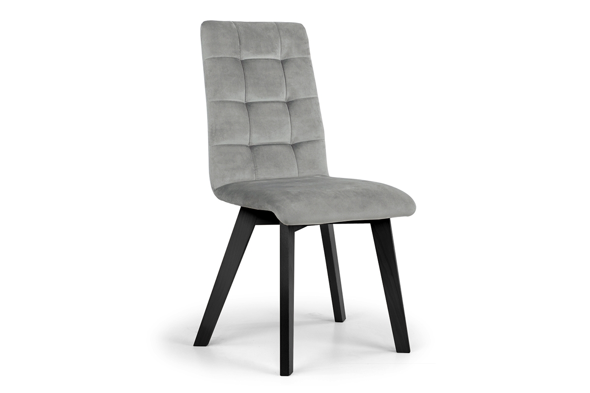 Krzesło tapicerowane Modern 4 na drewnianych nogach - szary Salvador 17 / czarne nogi szare krzesło na czarnych nogach