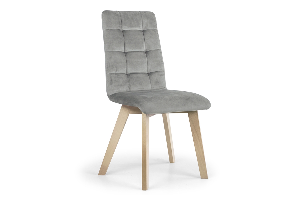 Krzesło tapicerowane Modern 4 na drewnianych nogach - szary Salvador 17 / nogi buk szare krzesło do jadalni