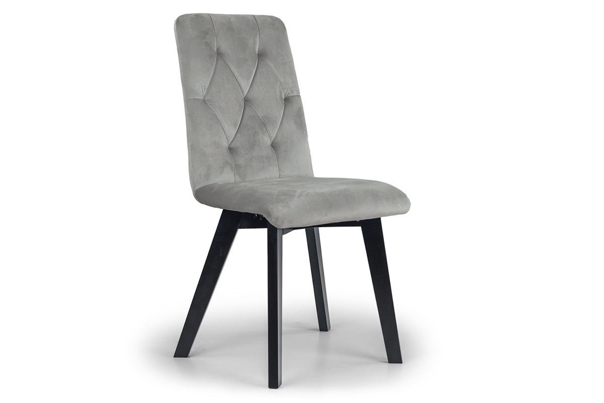 Krzesło tapicerowane Modern 5 na drewnianych nogach - szary Salvador 17 / czarne nogi szare krzesło z czarnymi nogami