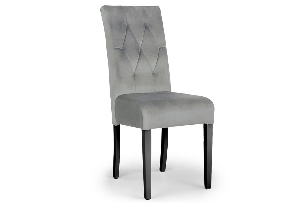 Krzesło tapicerowane Castello 5 - szary Salvador 17 / czarne nogi szare krzesło na czarnych nogach