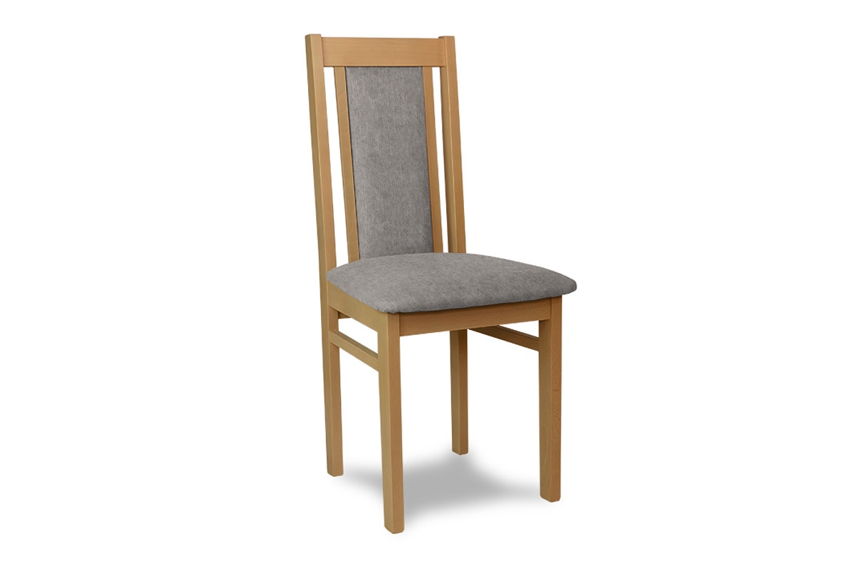 Krzesło drewniane tapicerowane Milano - szary Gemma 85 / dąb szare krzesło na dębowych nogach