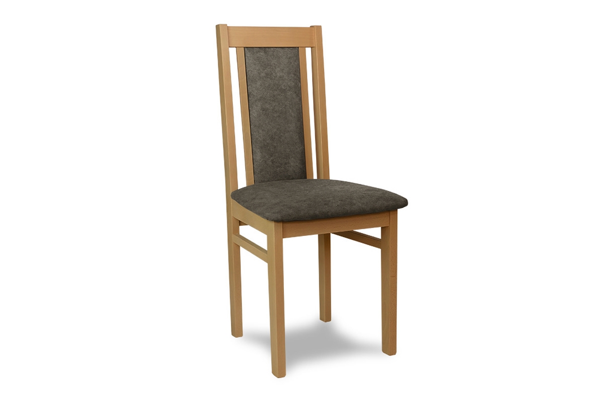 Krzesło drewniane tapicerowane Milano - ciemny brąz Zetta 294 / dąb ębowe krzesło do jadalni