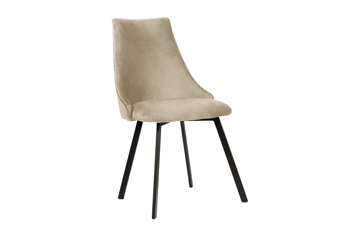 Krzesło tapicerowane Empoli Metal - beż Matt Velvet 08 / nogi czarne krzesło tapicerowane