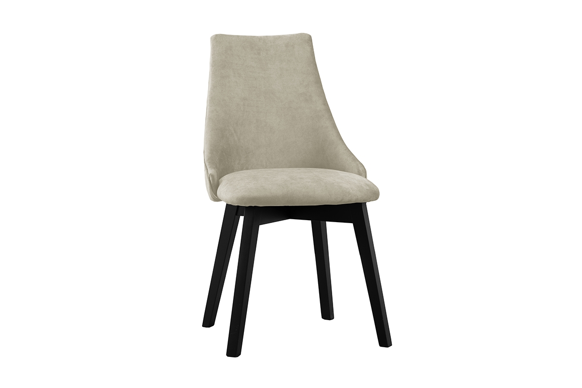 Krzesło tapicerowane Empoli - beż Matt Velvet 08 / czarne nogi beżowe krzesło do jadalni