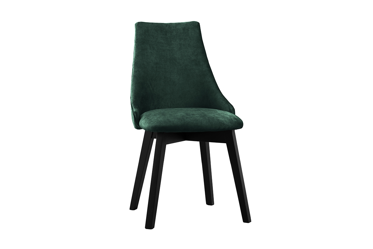 Krzesło tapicerowane Empoli - ciemna zieleń Monolith 37 / czarne nogi zielone krzeslo na czarnych nogach