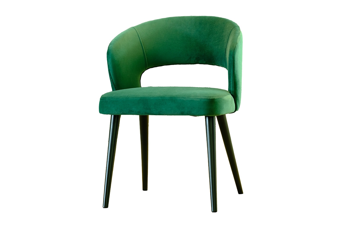 Krzesło drewniane Luna z tapicerowanym siedziskiem zielone krzesło na nogach drewnianych