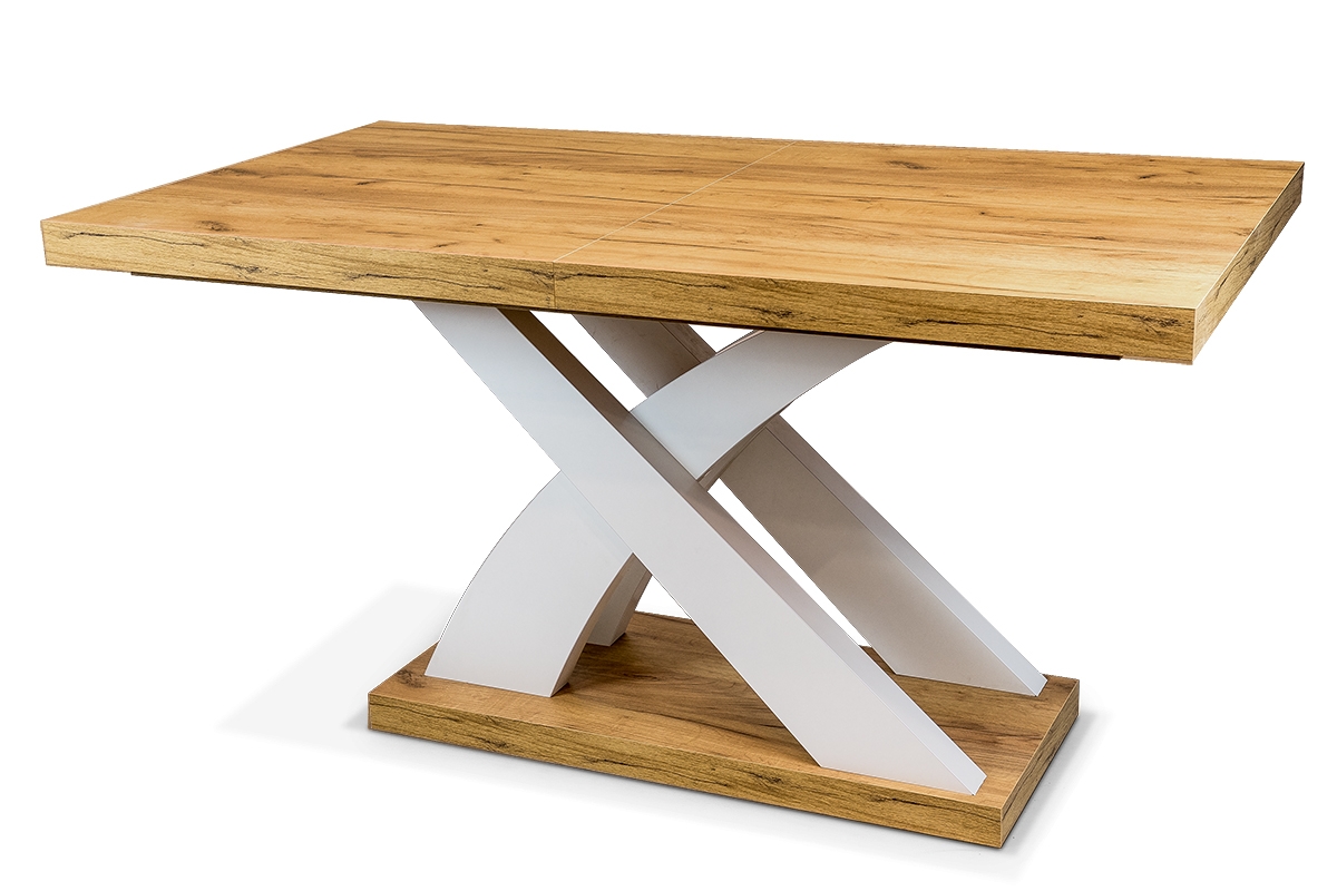 Stół rozkładany 140-220x 80 cm Sydney z nogami w kształcie X stół z białą podstawą