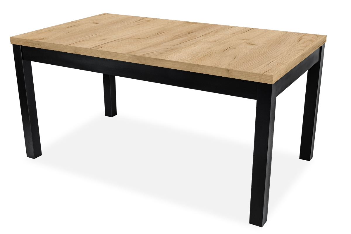 Stół rozkładany do jadalni 140-180x80 cm Werona na drewnianych nogach - dąb craft / czarne nogi stół do jadalni na czarnych nogach