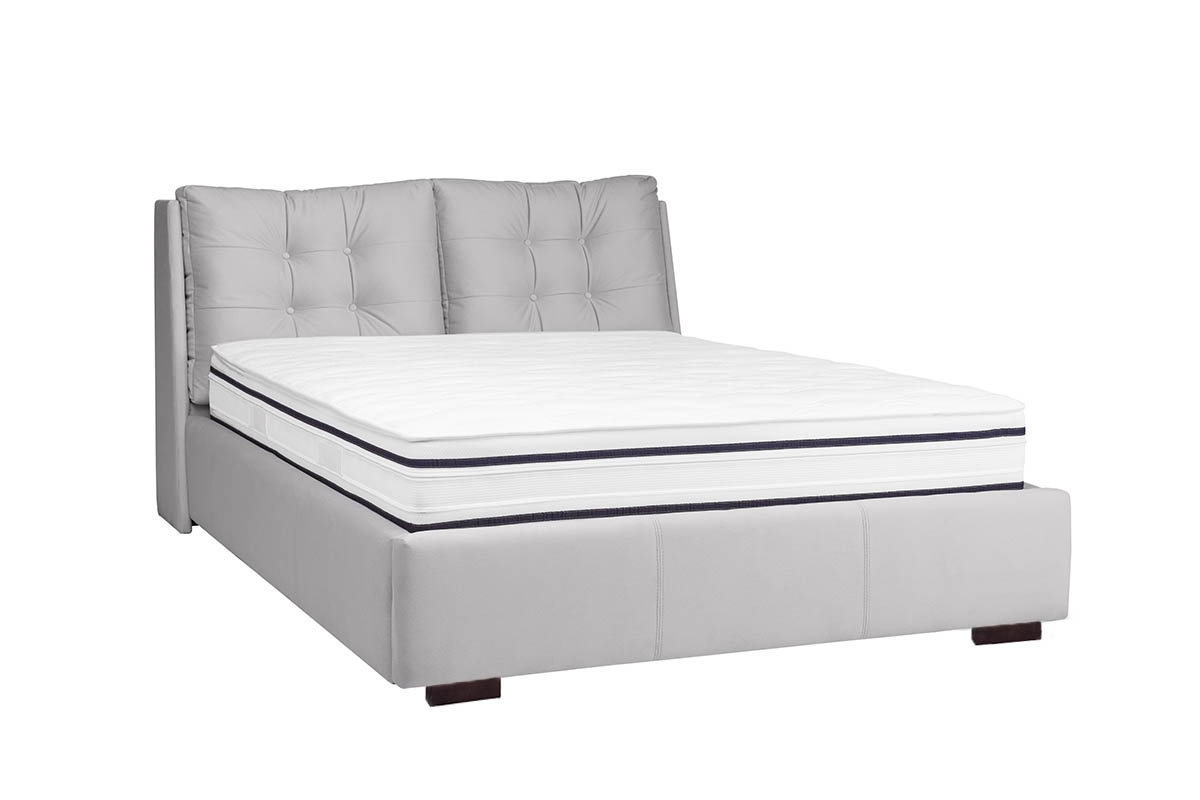 Łóżko tapicerowane sypialniane z pojemnikiem Branti - 140x200  szare łóżko sypialniana Branti 