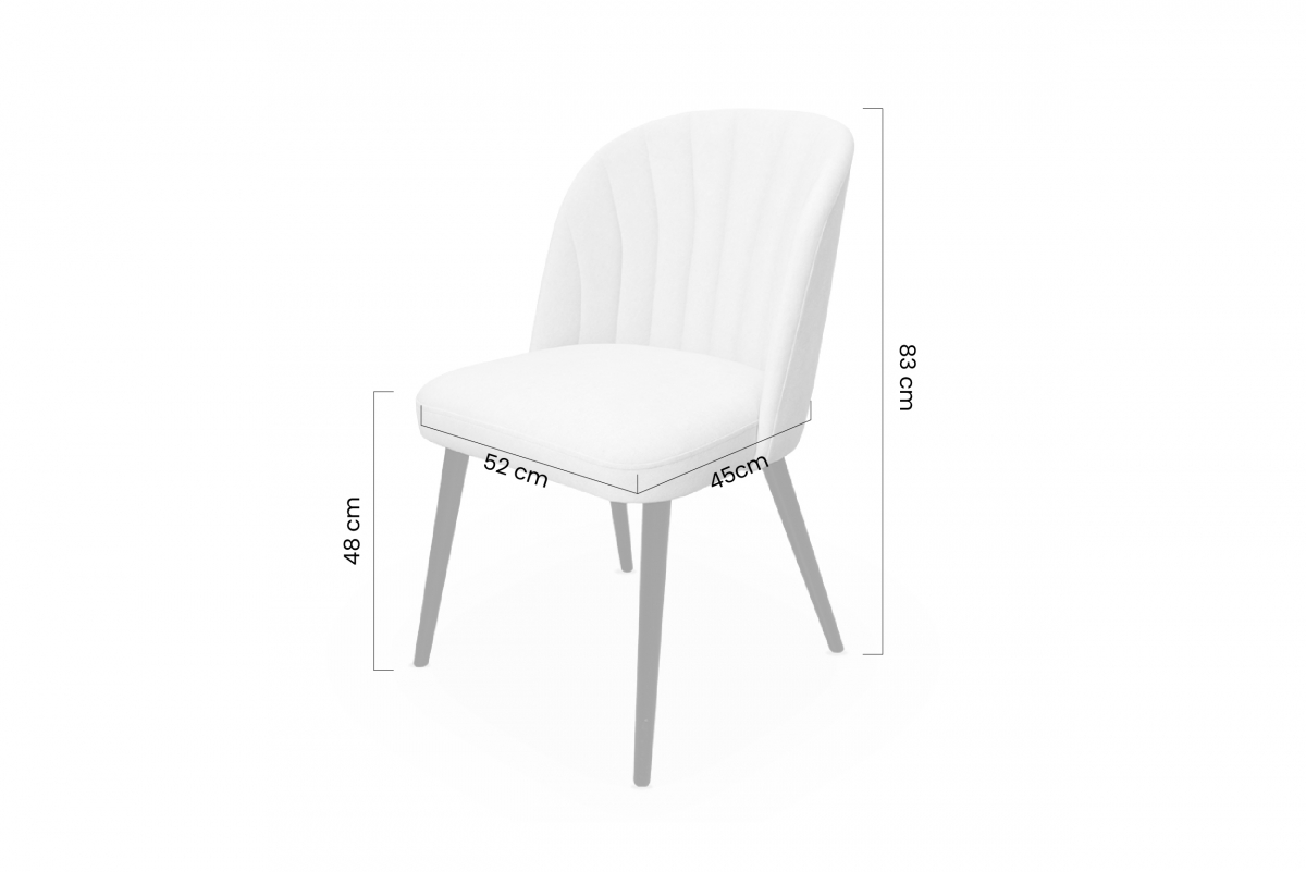 Krzesło drewniane Azarro 2 z tapicerowanym siedziskiem - beż Cloud 03 / czarne nogi Krzesło drewniane Azarro 2 z tapicerowanym siedziskiem - beż Cloud 03 / czarne nogi