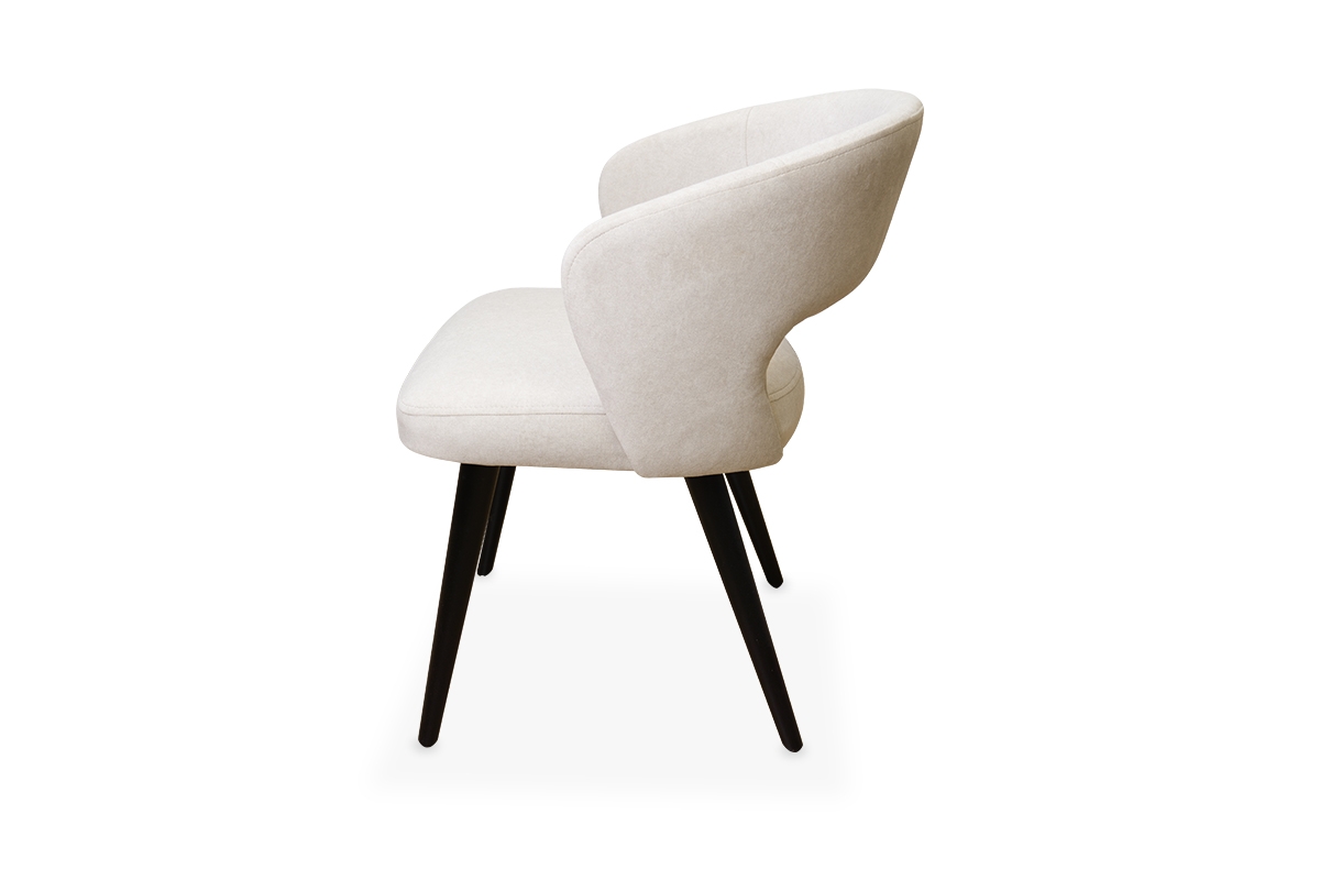 Krzesło drewniane Luna z tapicerowanym siedziskiem - beż Cloud 03 / czarne nogi krzesło z beżową tapiceroką