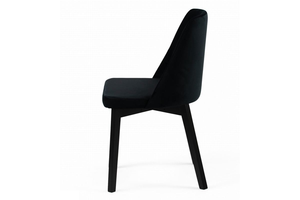 Krzesło tapicerowane Tagero na drewnianych nogach - Magic Velvet 2219 / czarny 
