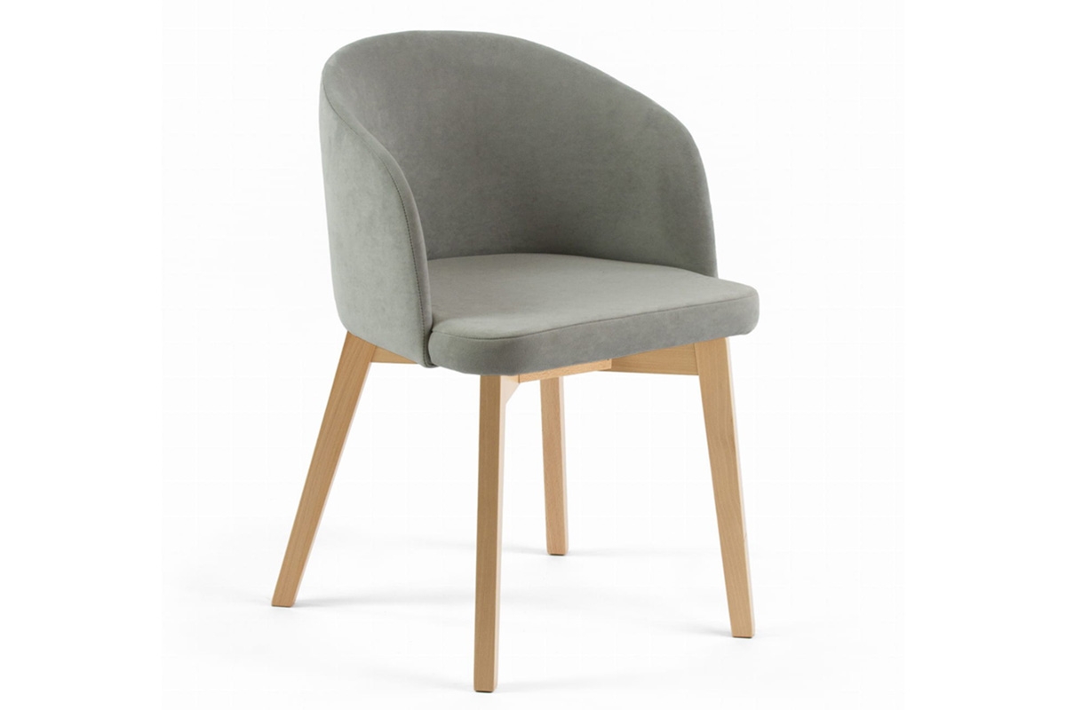 Krzesło tapicerowane Nerevio z drewnianymi nogami - Dream 26 / szary / nogi buk Krzesło tapicerowane Nerevio z drewnianymi nogami - Dream 26 / szary / nogi buk