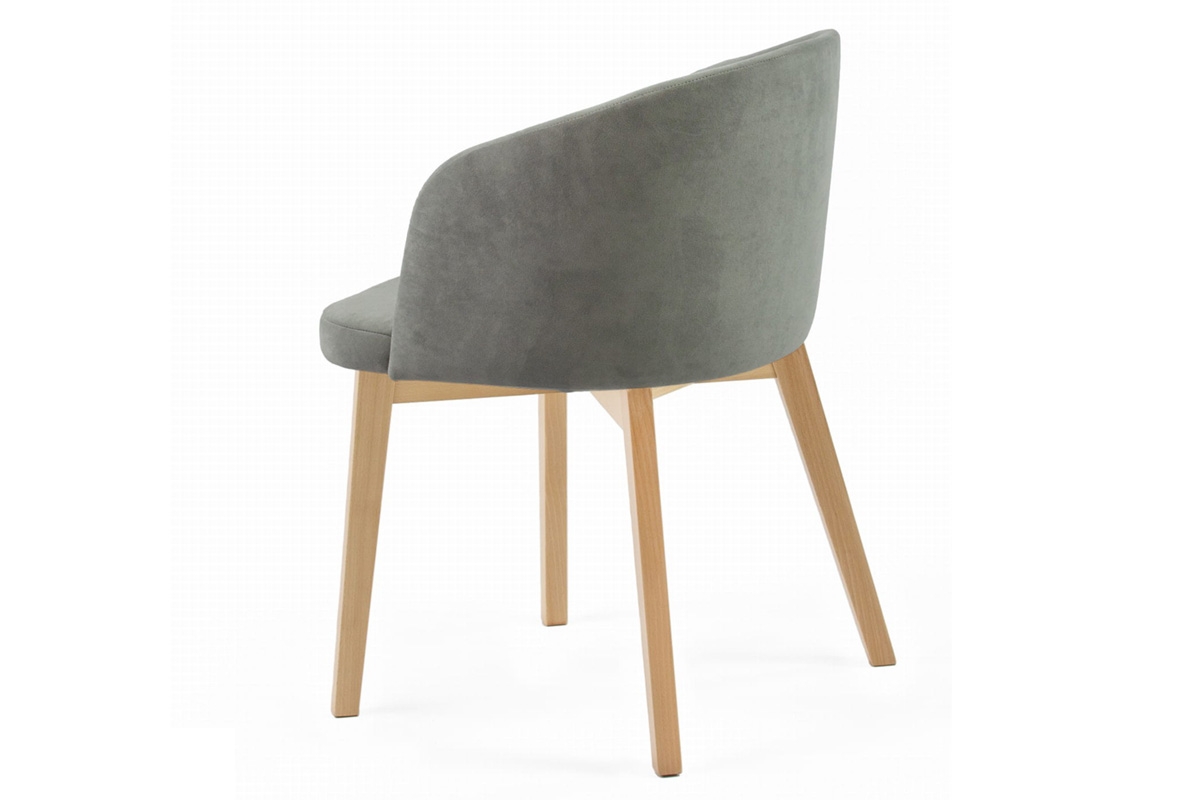 Krzesło tapicerowane Nerevio z drewnianymi nogami - Dream 26 / szary / nogi buk Krzesło tapicerowane Nerevio z drewnianymi nogami - Dream 26 / szary / nogi buk