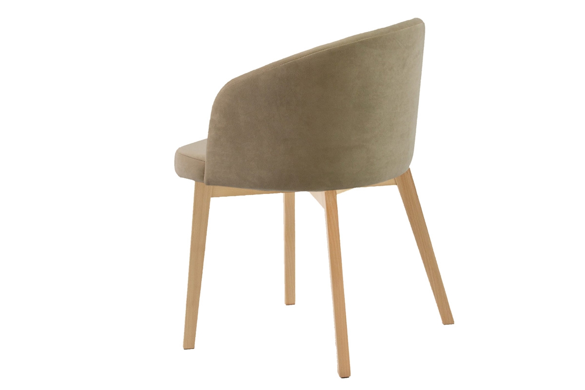 Krzesło tapicerowane Nerevio z drewnianymi nogami - Dream 01 / beż / nogi buk Krzesło tapicerowane Nerevio z drewnianymi nogami - Dream 01 / beż / nogi buk