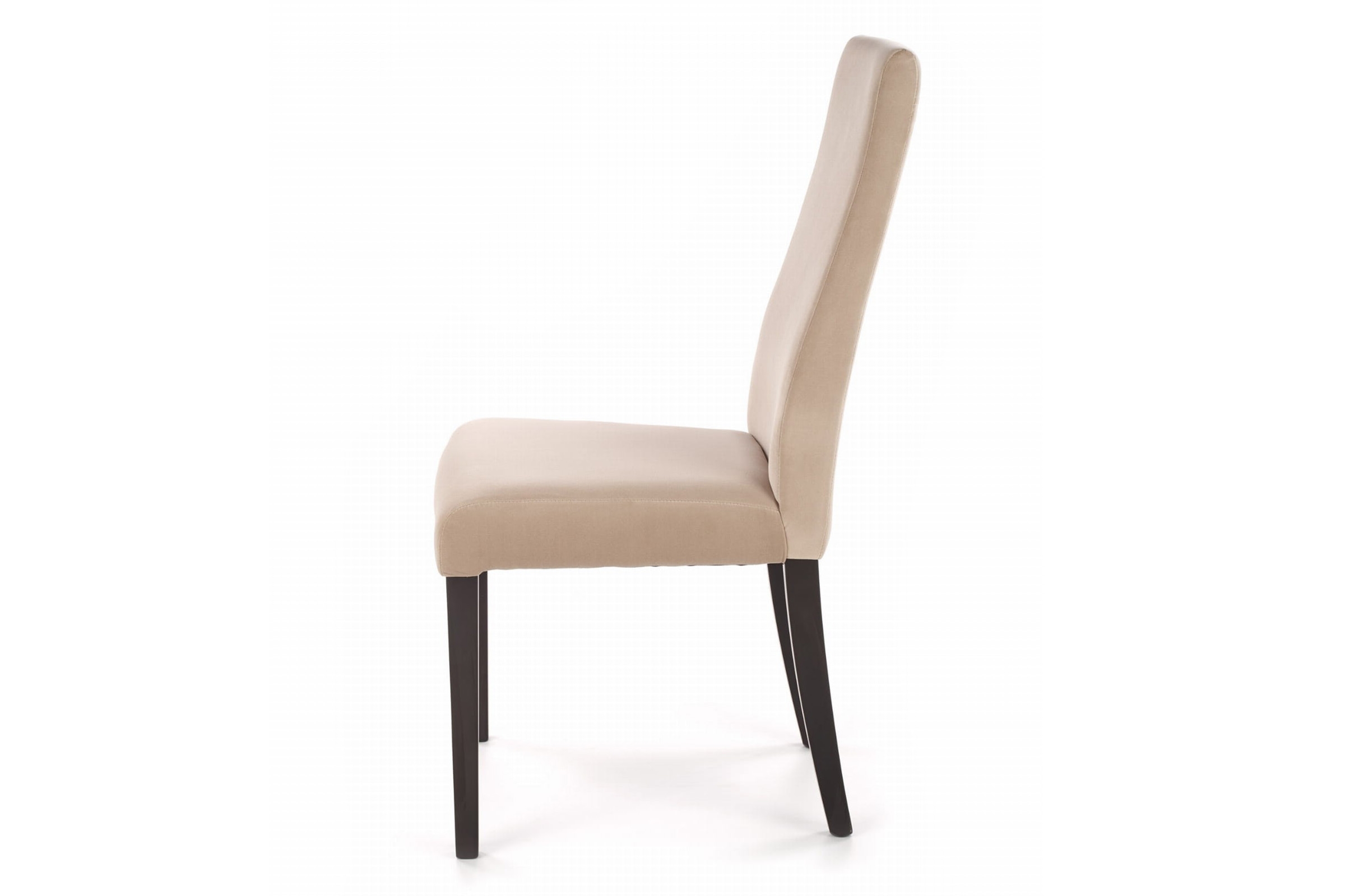 Krzesło tapicerowane Umina z drewnianymi nogami - Solo 652 / beż / czarne nogi 