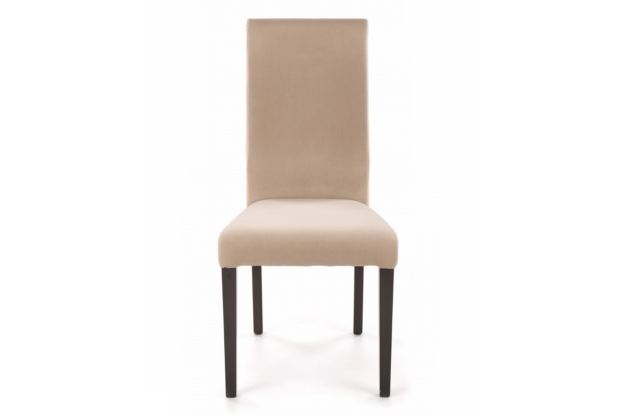 Krzesło tapicerowane Umina z drewnianymi nogami - Solo 652 / beż / czarne nogi 