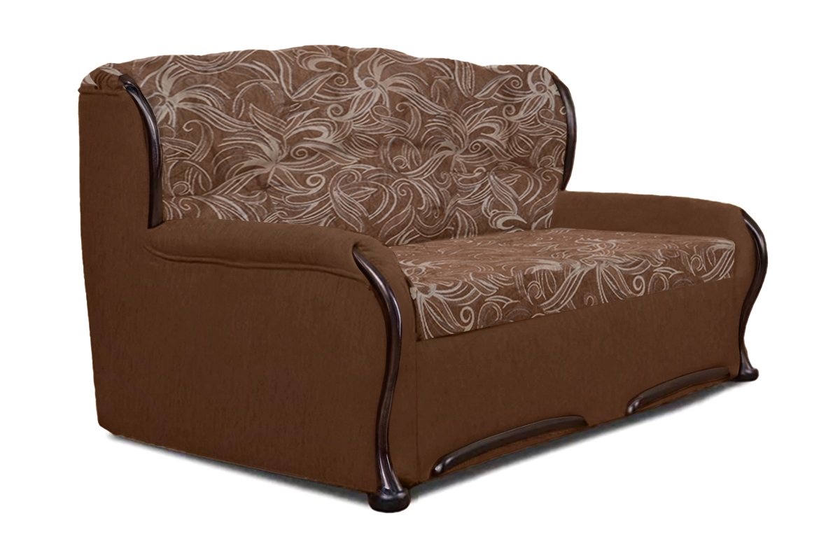 Sofa rozkładana do salonu Fryderyk III - brązowa tkanina wzór Luna / średni orzech Sofa rozkładana do salonu Fryderyk III - brązowa tkanina wzór Luna / średni orzech
