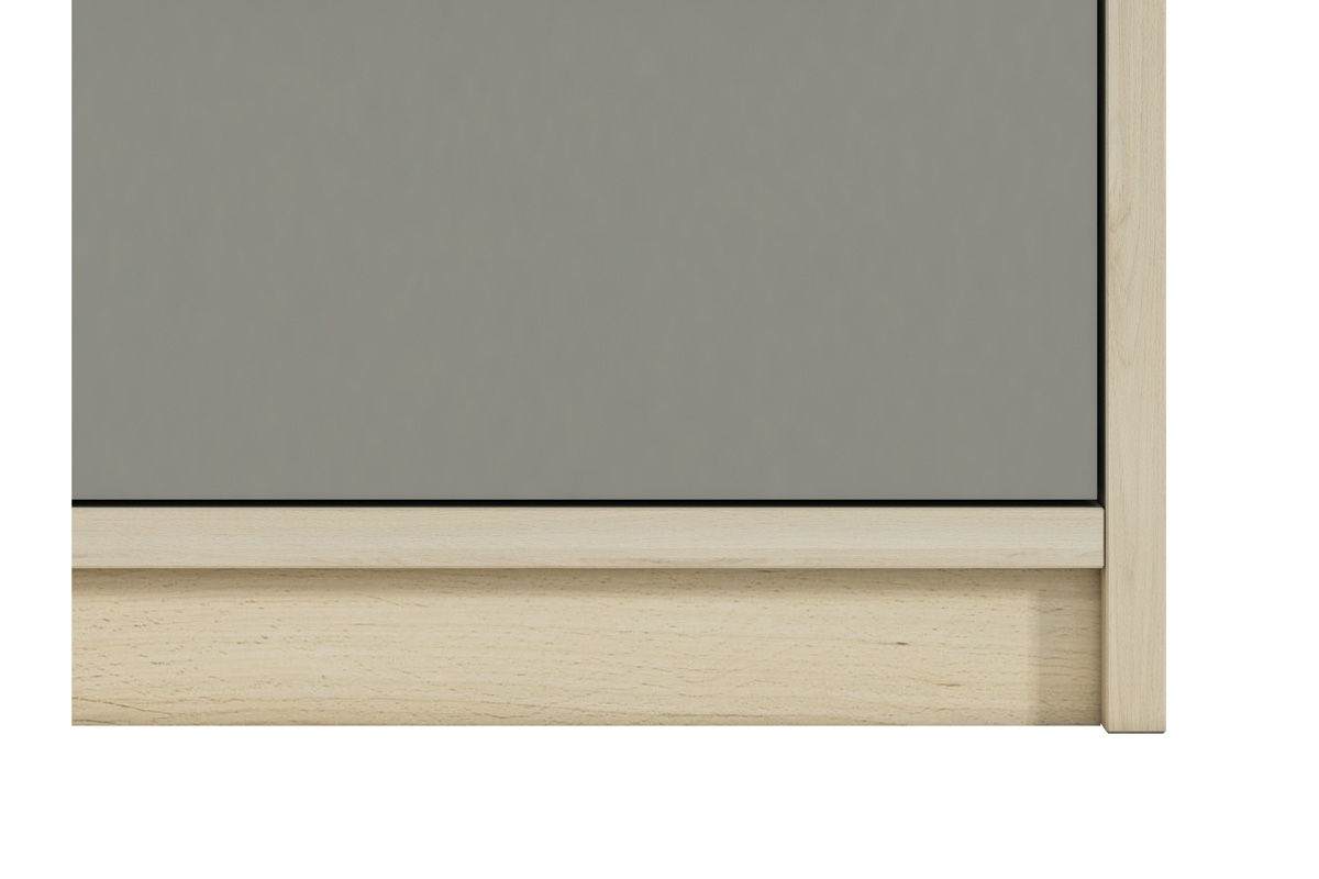 Regał młodzieżowy Jowiza 04 z szufladami 55 cm - buk fjord / biały / szara platyna bieliźniarka drewniana