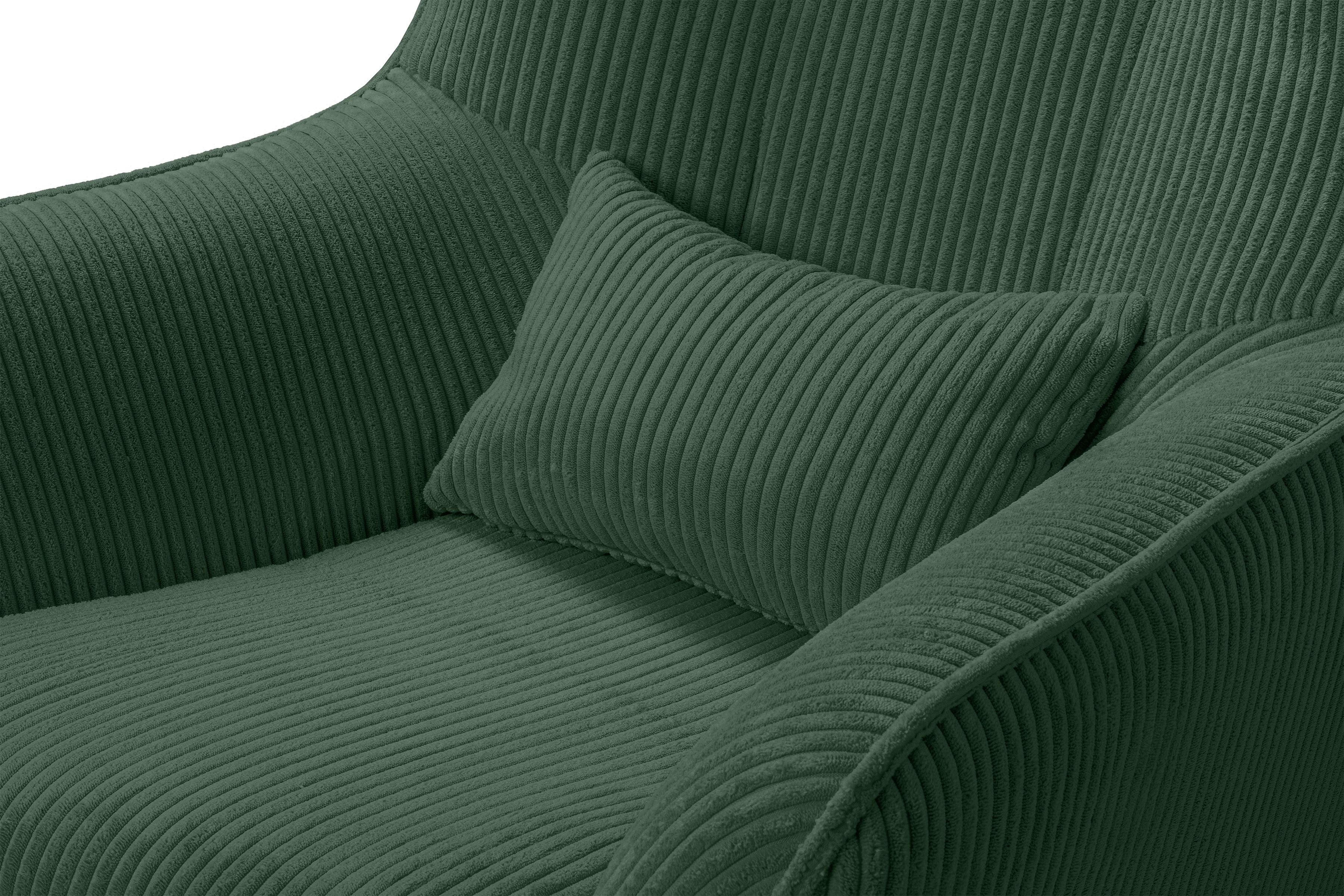 Fotel wypoczynkowy Dylian z podnóżkiem - zielony sztruks Poso 14 / nogi wenge Fotel wypoczynkowy Dylian z podnóżkiem - zielony sztruks Poso 14 / nogi wenge