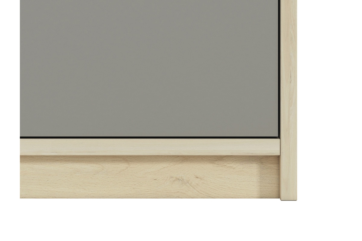 Biurko młodzieżowe Jowiza 14 z szufladą 119 cm - buk fjord / szara platyna / biały biurko solidne