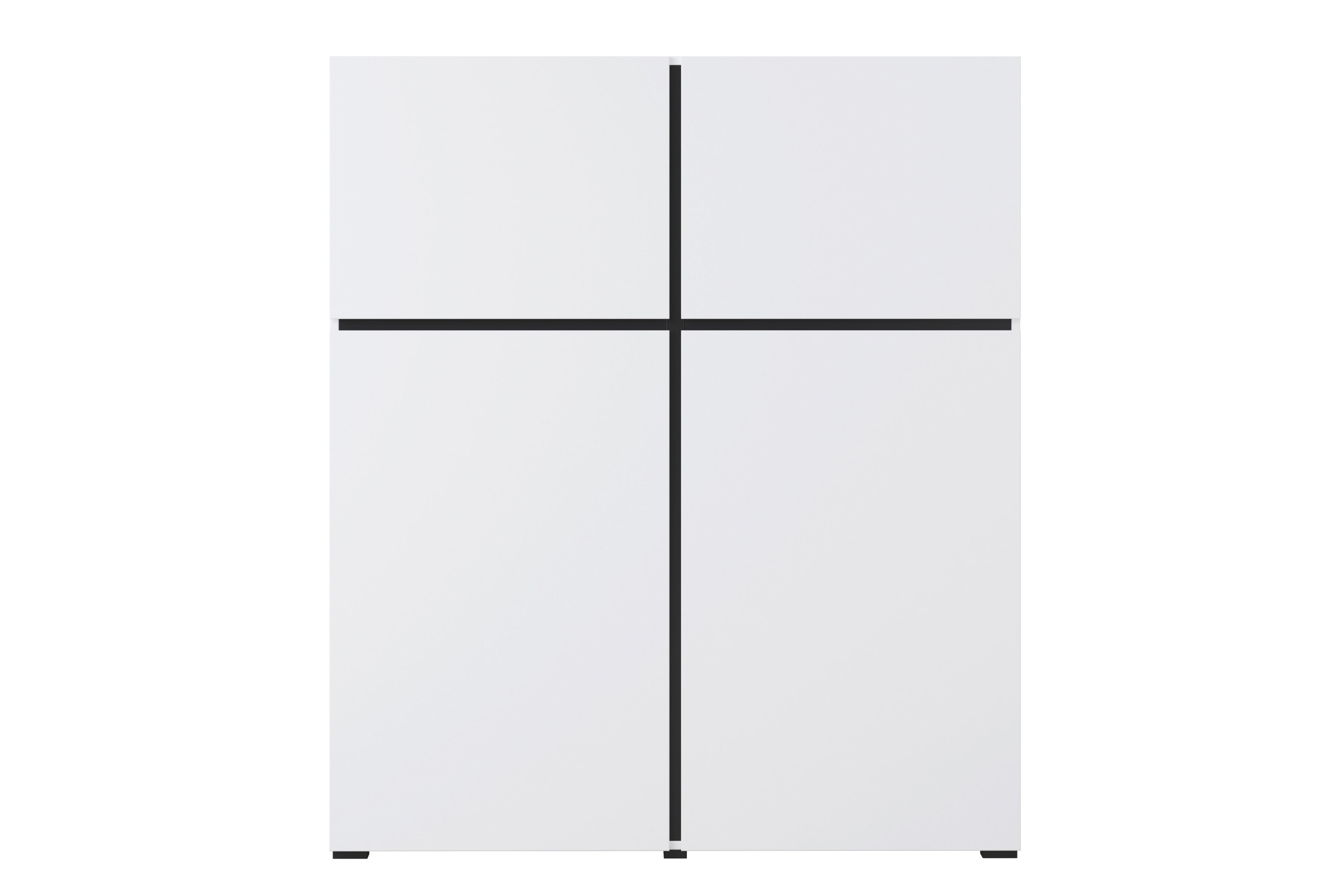 Komoda Cross 76 - 119 cm - biały / czarny Komoda Cross 76 - 119 cm - biały / czarny