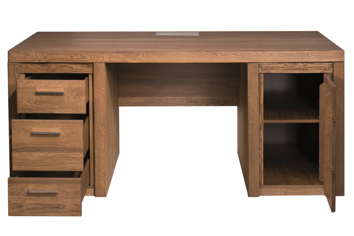 Drewniane biurko Velvet 37 z szufladami 177 cm - dąb rustical meble z litego drewna - Szynaka meble