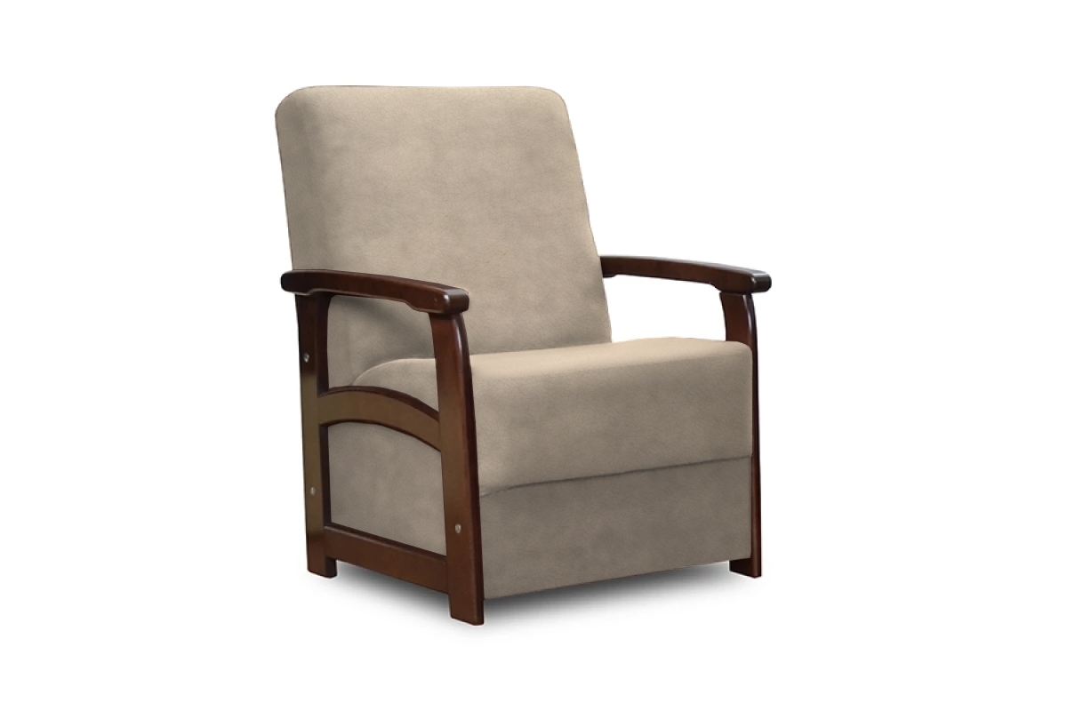 Fotel wypoczynkowy Wiktor II jasny fotel z elementami drewna