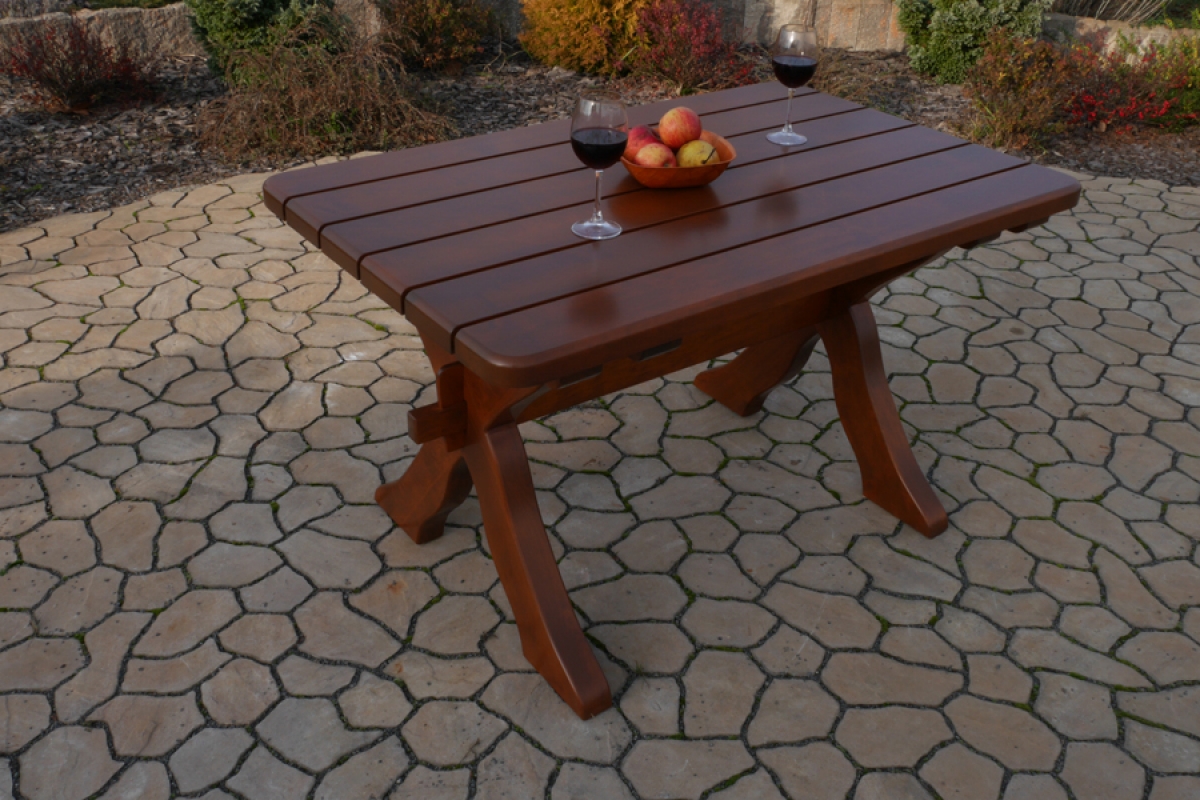 Zestaw mebli ogrodowych Excelent stół 120x72 cm + 2 krzesła + 2 ławki - cyprys  stół ogrodowy