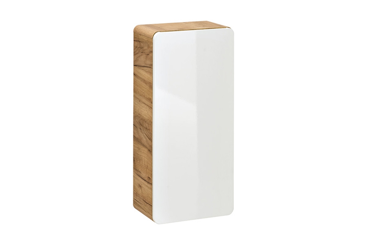 Szafka górna wisząca do łazienki Aruba White 35 cm - biały połysk/dąb złoty  szafka łazienkowa wisząca aruba 