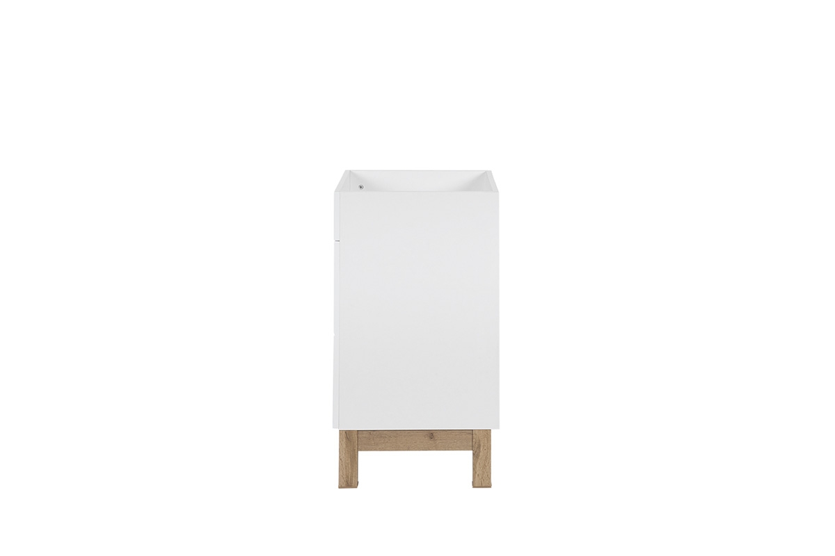 Dwudrzwiowa szafka pod umywalkę Bali White 80 cm - dąb wotan/biały połysk szafka na nóżkach do łazienki 