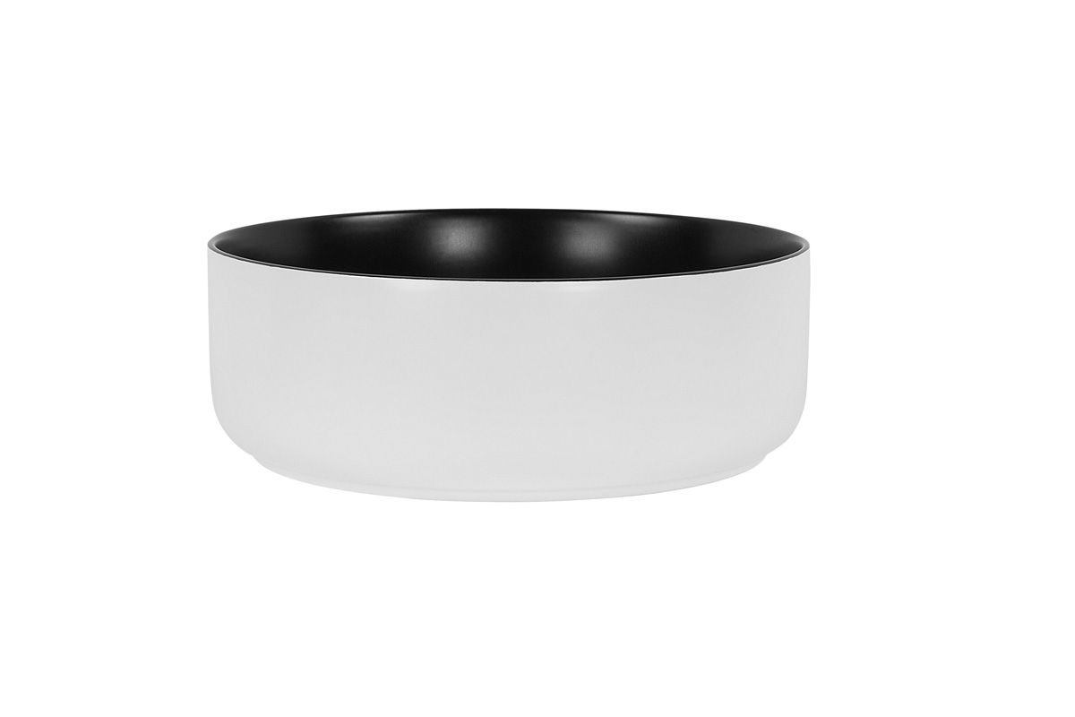 Umywalka ceramiczna nablatowa Simple 8 WHITE/BLACK  mała umywalka okrągła