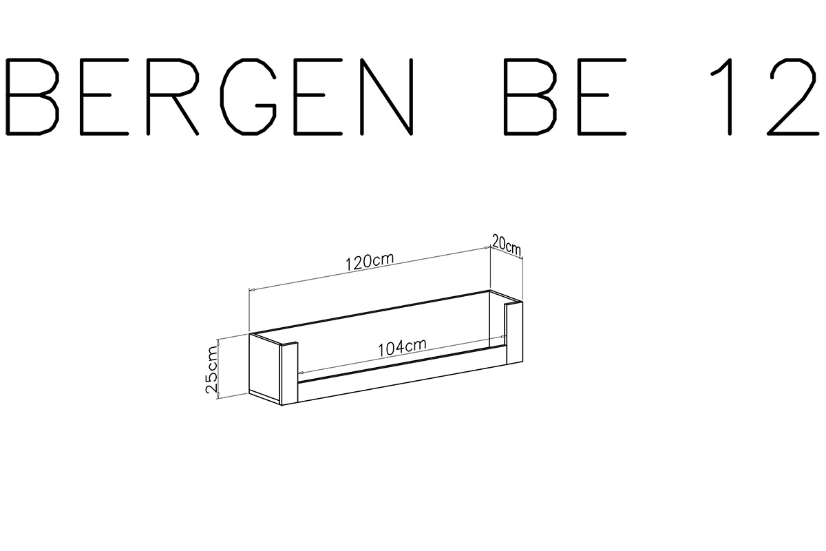 Półka wisząca Bergen 12 - 120 cm - biały Półka wisząca Bergen 12 - 120 cm - biały