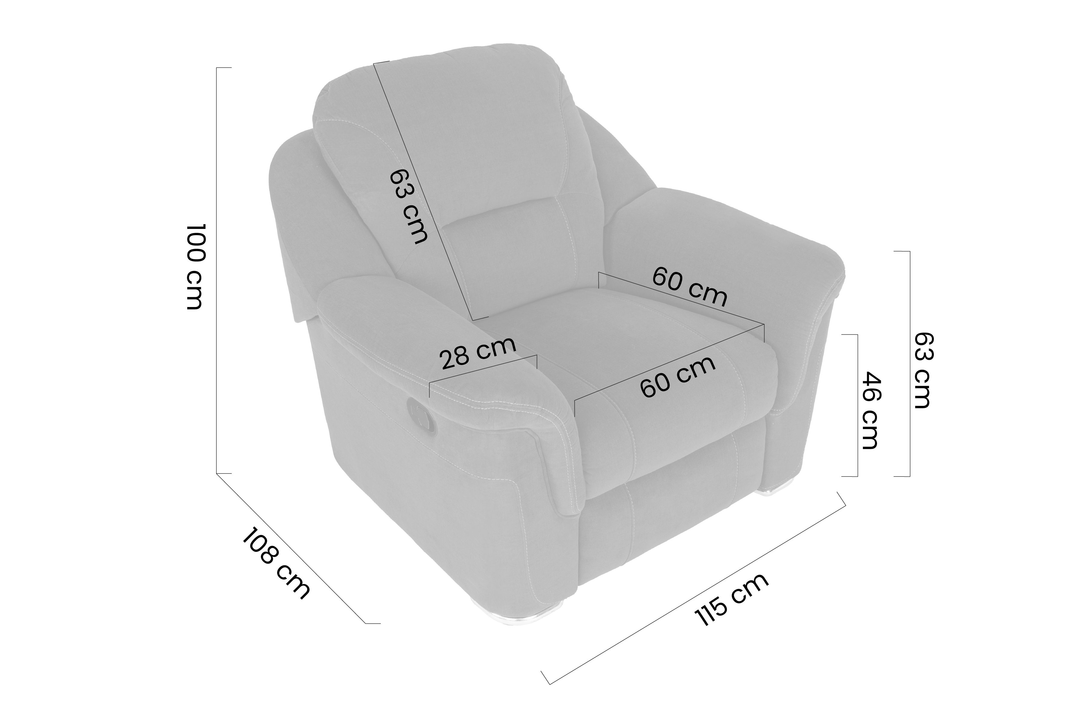 Rozkładany fotel wypoczynkowy Malachit z manualną funkcją relaks Rozkładany fotel wypoczynkowy Malachit z manualną funkcją relaks