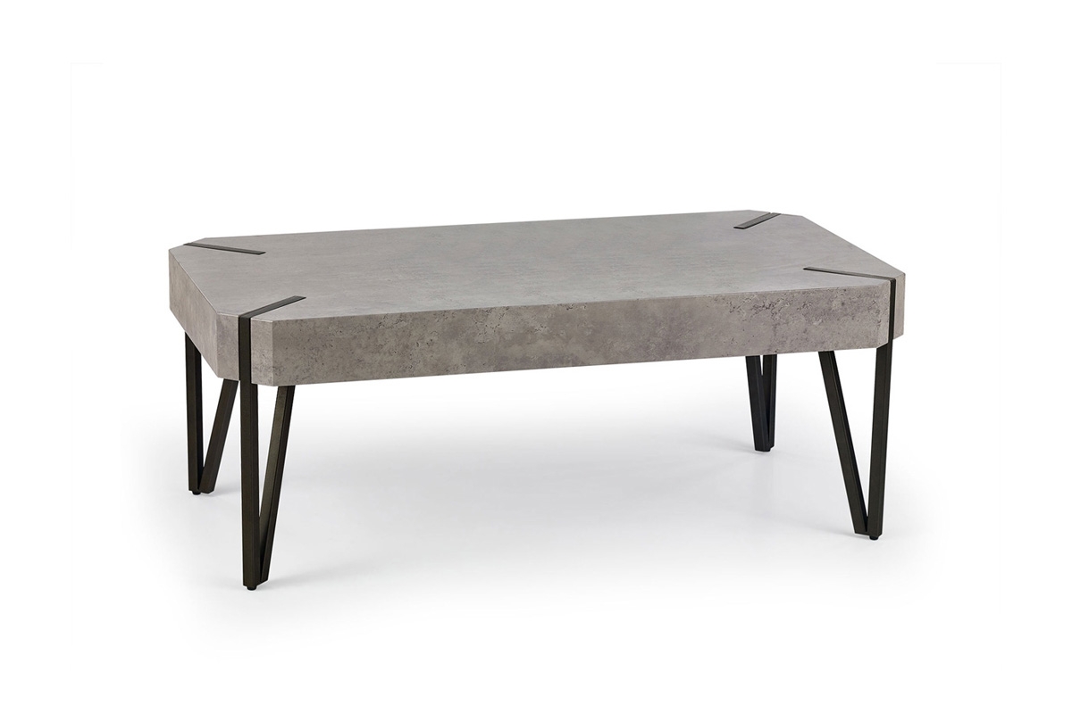 Stolik kawowy EMILY beton/czarny nowoczesny stolik