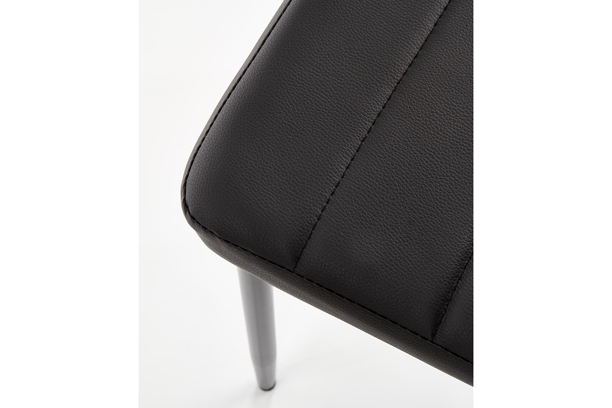 Krzesło tapicerowane ekoskórą K70 - czarny krzesło do salonu