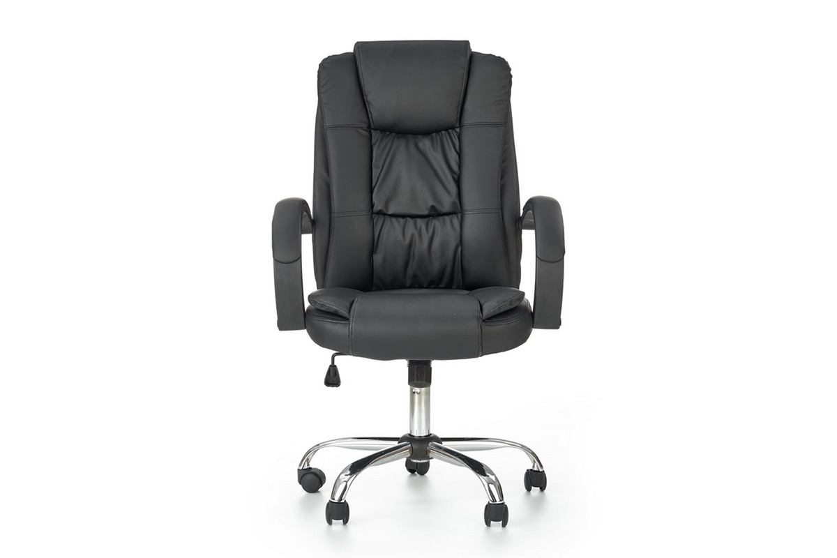 Fotel biurowy Relax z podłokietnikami - czarny fotel biurowy z ekoskóry