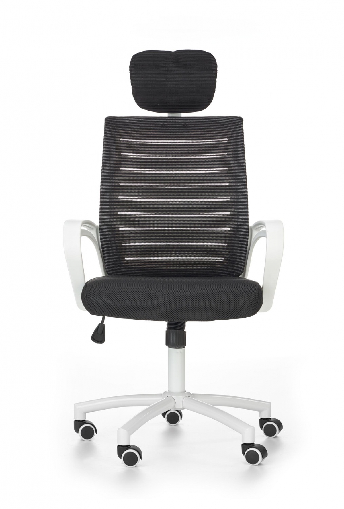 Fotel biurowy Socket z podłokietnikami - biały / czarny czarno biały fotel obrotowy