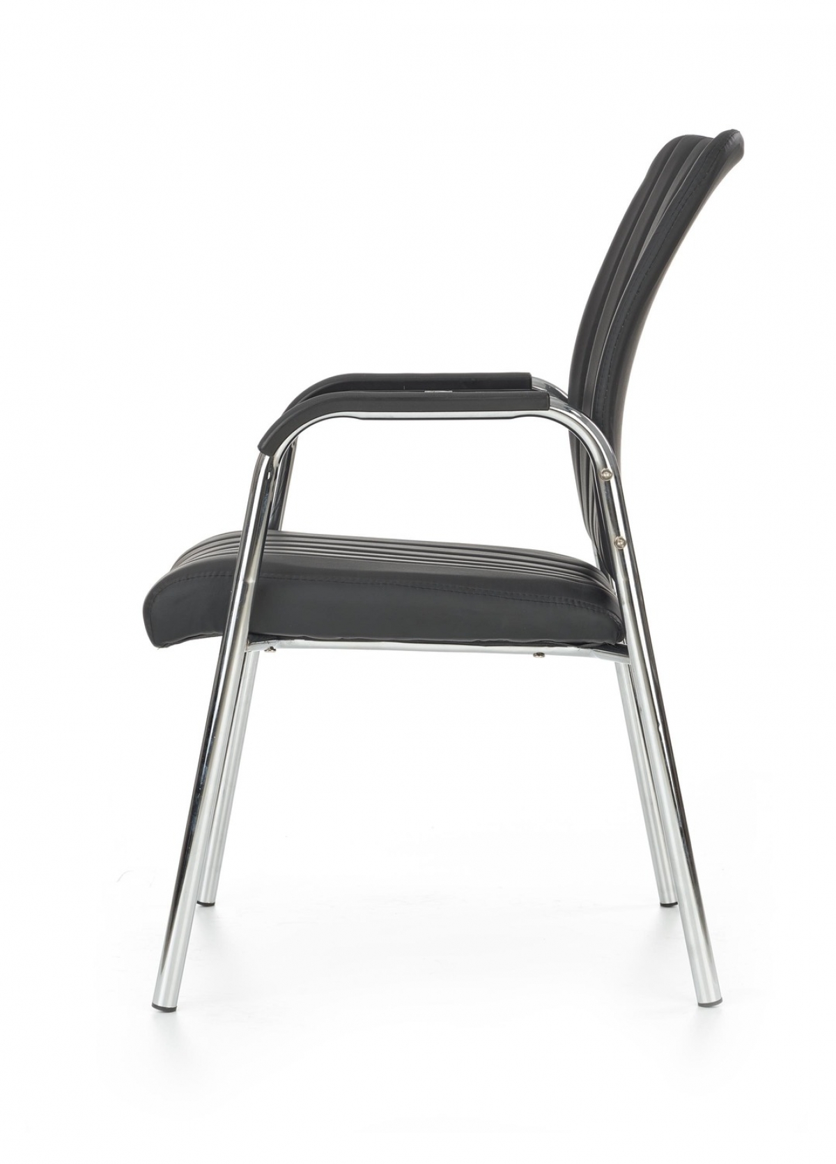 Krzesło konferencyjne Vigor - czarne krzesło z chromowaną podstawą
