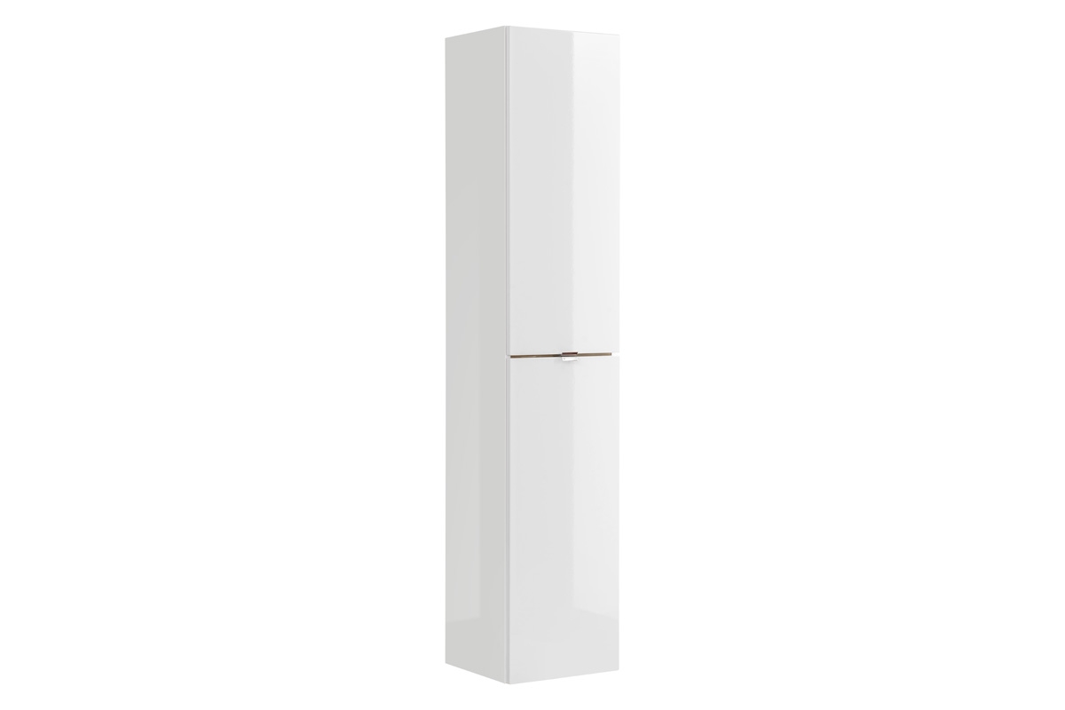 Zestaw mebli do łazienki Capri White III - biały połysk / dąb kraft złoty - 8 elementów szafka łazienkowa capri white 