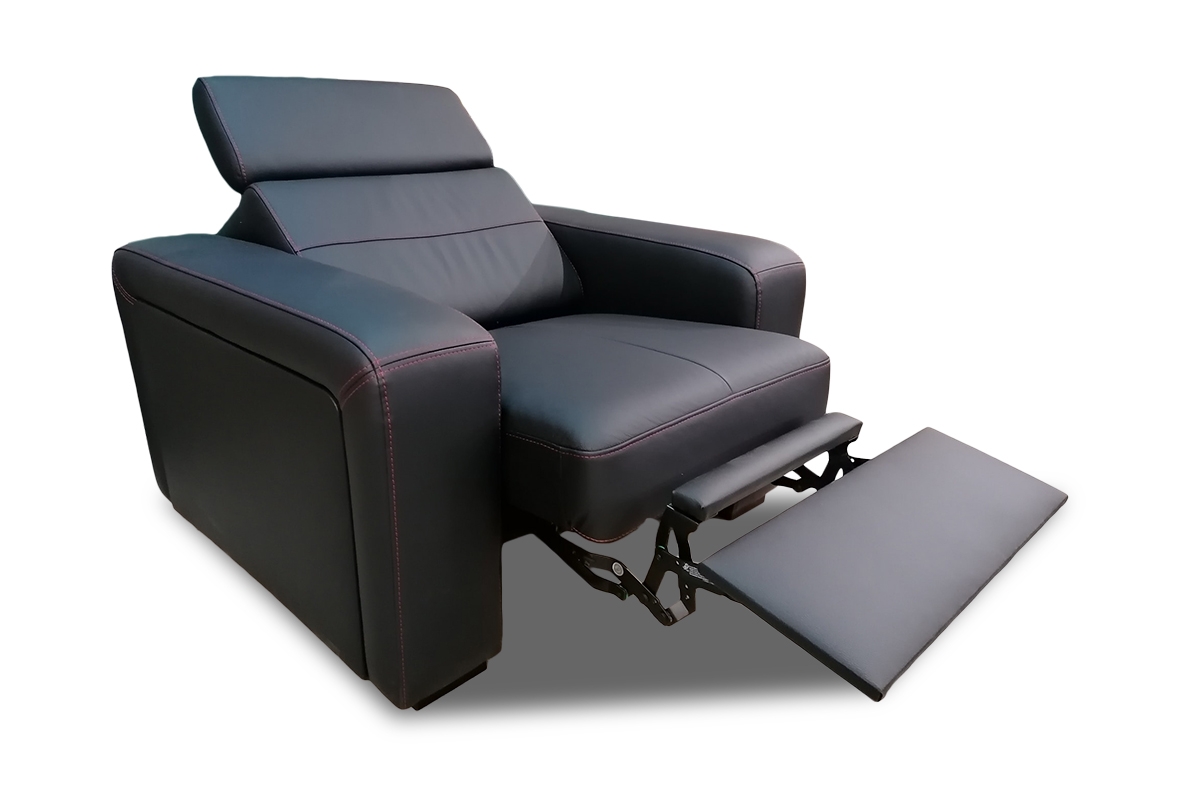 Fotel z elektryczną funkcją relaks Basic RE - skóra fotel rozkładany 