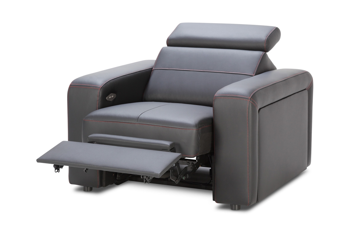 Fotel z elektryczną funkcją relaks Basic RE - skóra fotel rozkładany 
