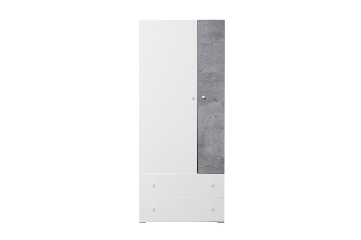 Szafa młodzieżowa Sigma SI3 L/P z szufladami 80 cm - biały lux / beton szafa nowoczesna młodzieżowa