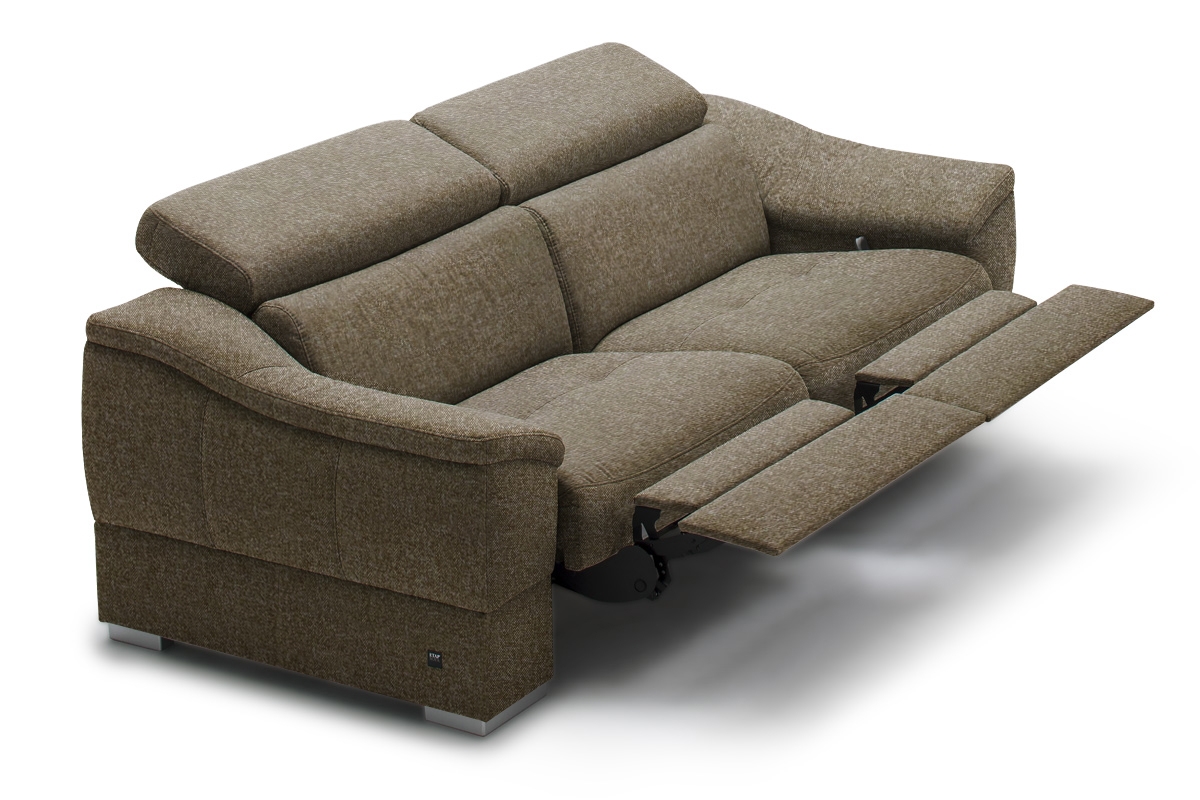 Sofa z funkcją relaks manualną Urbano 3RF (2RF) brązowa kanapa z funkcją