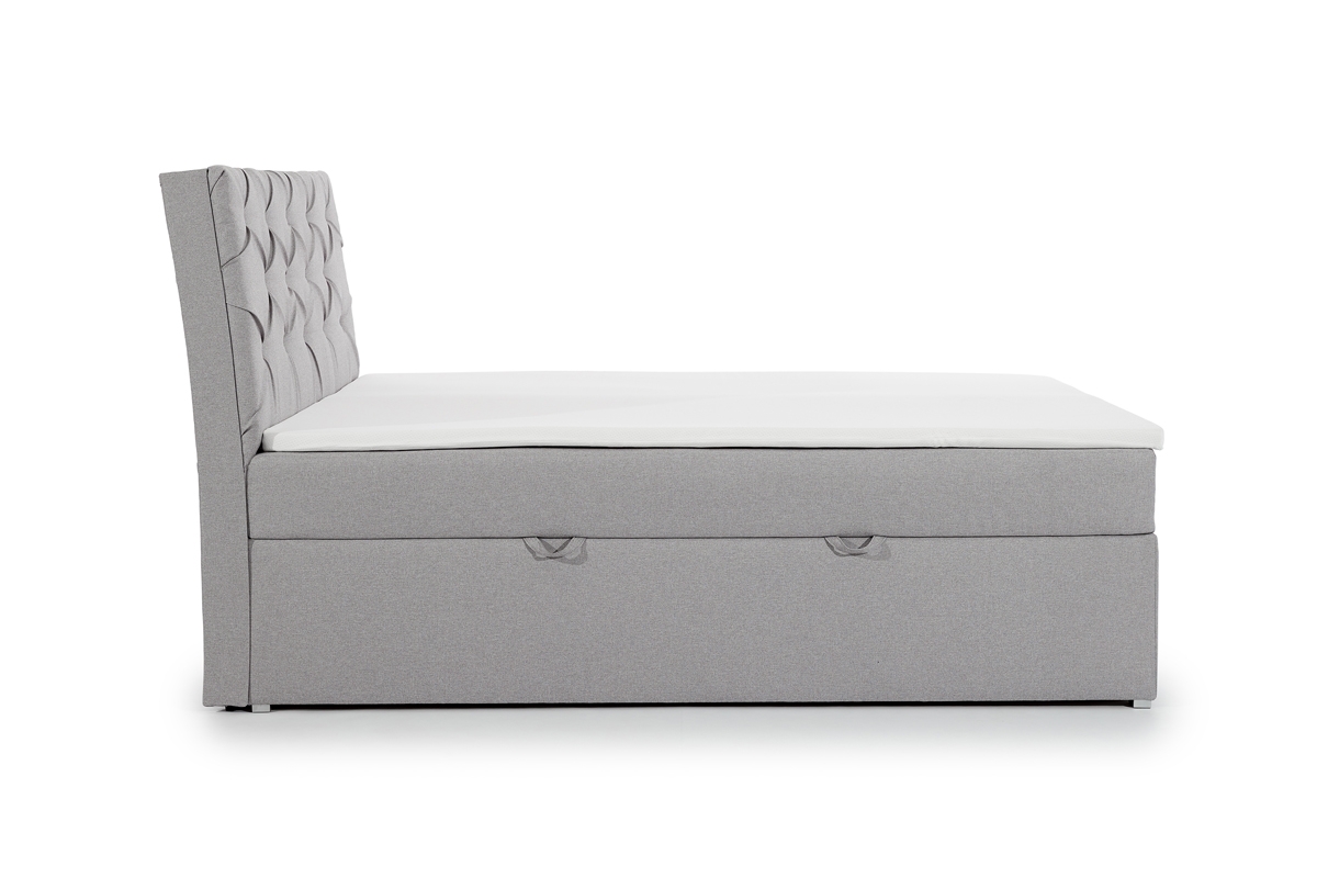 Łóżko kontynentalne z pojemnikami Bralin - 180x200 łóżko z wyprofilowanym, wysokim wezgłowiem
