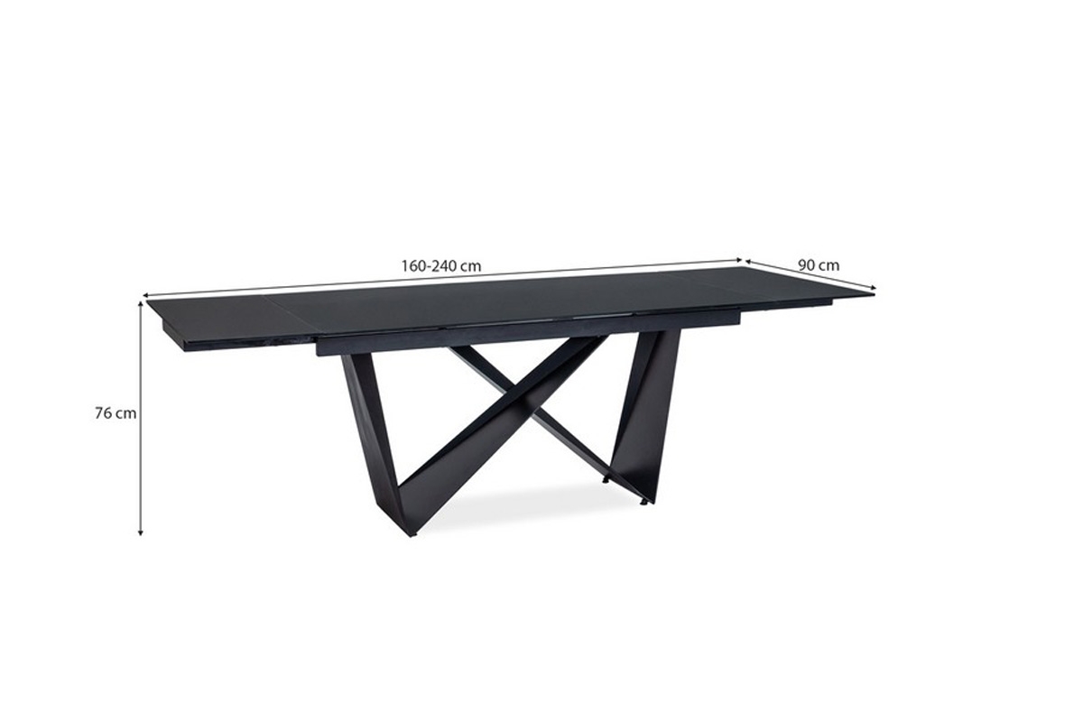 Stół rozkładany Cavalli I - czarny mat  stół do jadalni 