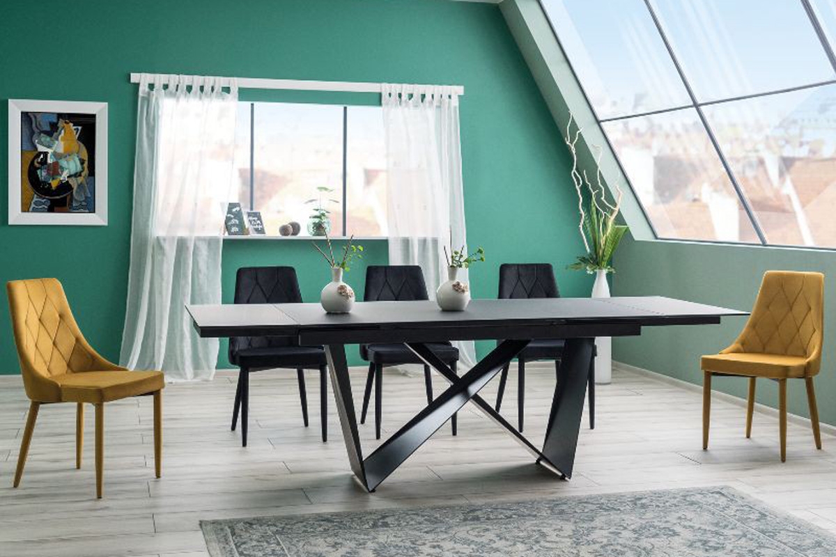 Stół rozkładany Cavalli I - czarny mat  stół z krzesłami 